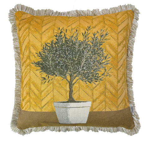 Kissenhuelle mit Fransen Oliva 45x45