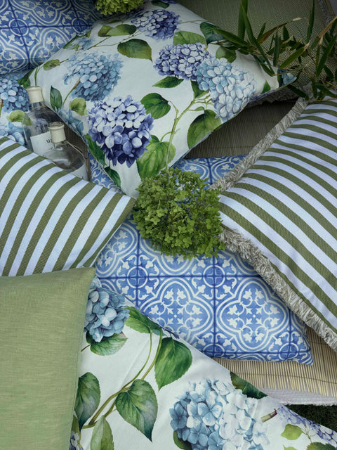 Kissenhuelle Blue Bloom 50x50