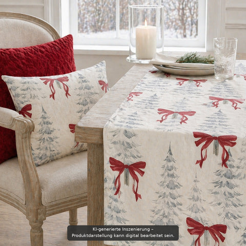 Tischlaeufer red ribbons 40x140