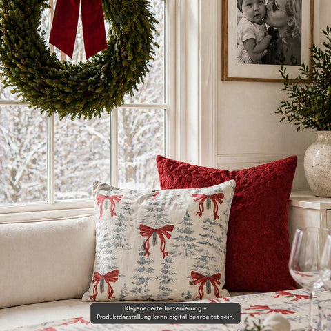 Tischlaeufer red ribbons 40x140