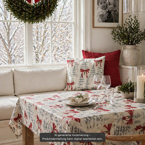Tischlaeufer red ribbons 40x140