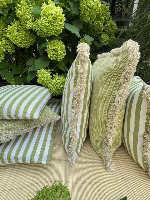 Kissenhuelle mit Fransen Royal Rips 50x50