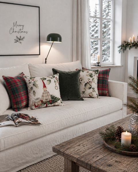Kissenhuelle  Tartan glow 40x40
